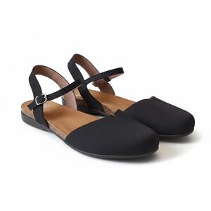 Dansko Black Round Toe Flats Sandals Shoes Leather Size 40 (9.5-10 US)